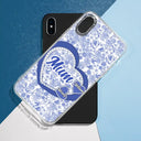 Gift For Mother, Mom - Children, Family, Happy - Mom Grandma Sweethearts Toile De Jouy Pattern - Personalized Clear Phone Case