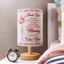 Gift For Mother,Gift For Women,Christmas,Love - Mom I Love You Birth Flower Toile De Jouy - Personalized Fabric Lamp