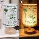 Gift For Mother,Gift For Women,Christmas,Love - Mom I Love You Birth Flower Toile De Jouy - Personalized Fabric Lamp