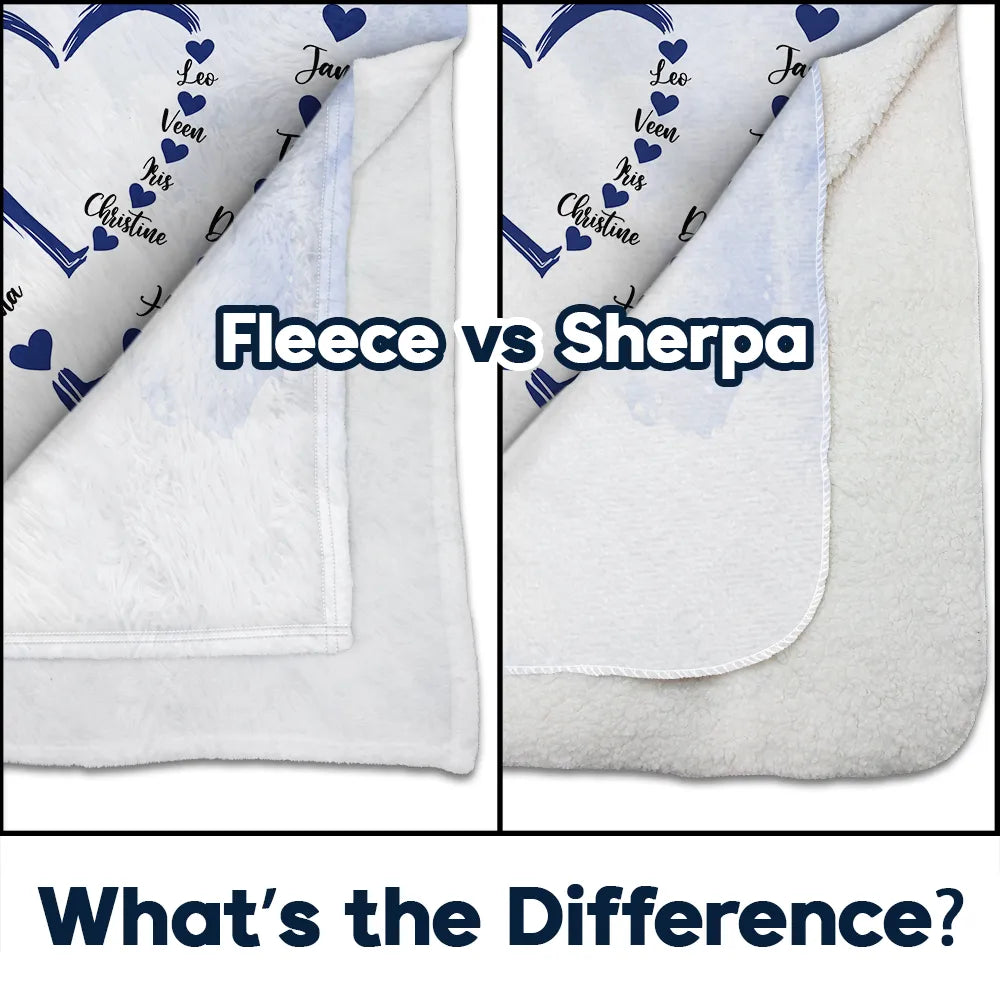 Gift For Wife,Gift For Mother,Gift For Grandma,Happy - Mom Mum Grandma Sweethearts - Personalized Fleece Blanket, Sherpa Blanket