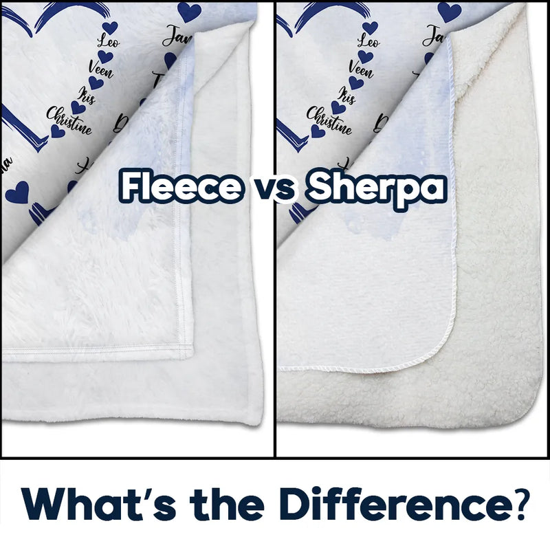 Gift For Wife,Gift For Mother,Gift For Grandma,Happy - Mom Mum Grandma Sweethearts - Personalized Fleece Blanket, Sherpa Blanket