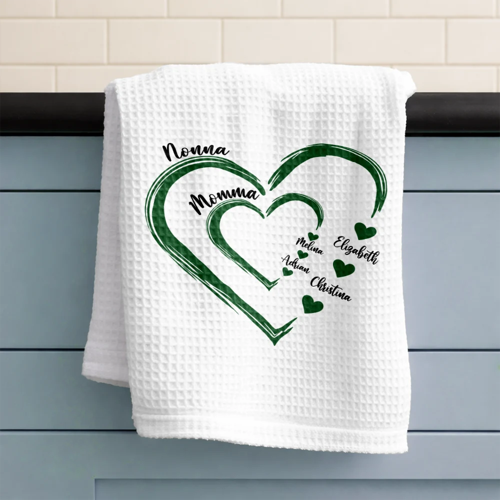 Gift For Wife, Gift For Mother, Gift For Grandma, Happy - Mom Mum Grandma Sweethearts - Personalized Kitchen Towel