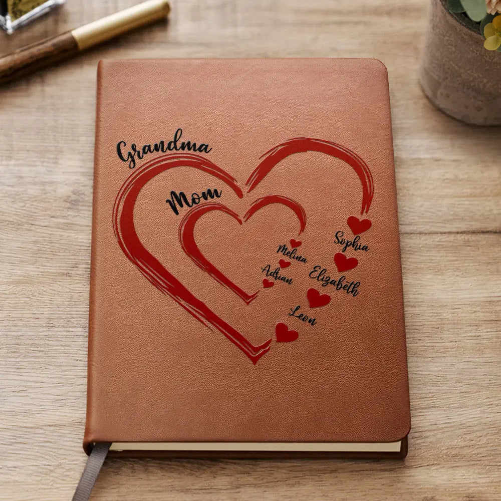 Mom Mum Grandma Sweethearts - Personalized Leather Journal
