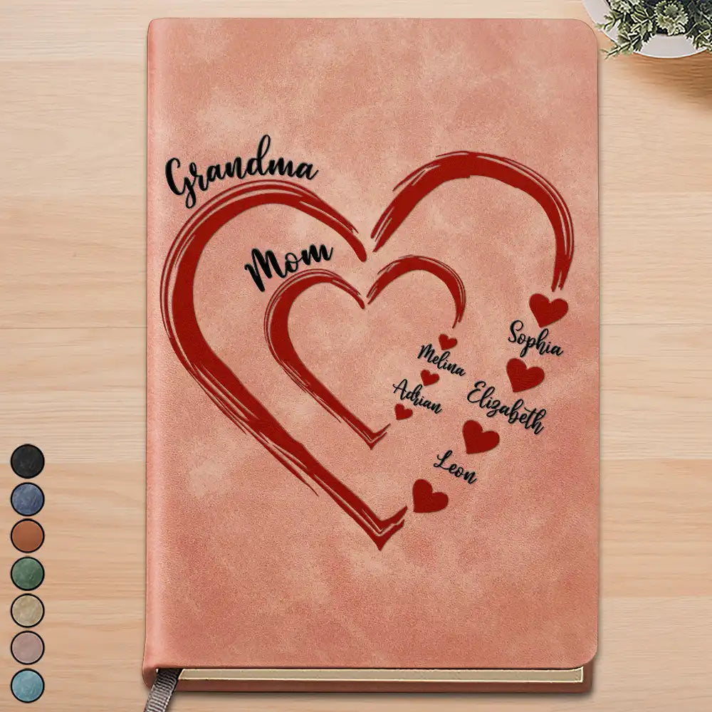 Mom Mum Grandma Sweethearts - Personalized Leather Journal