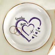 Gift For Wife,Gift For Mother,Gift For Grandma,Happy - Mom Mum Grandma Sweethearts - Personalized Ring Dish