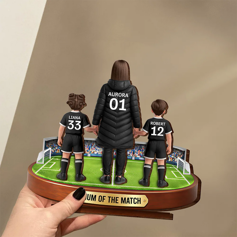 Sport Mom,Sport Dad,Gift For Mother,Gift For Father,Happy - Mom Mum Of The Match - Personalized Custom Shaped Wooden Plaque