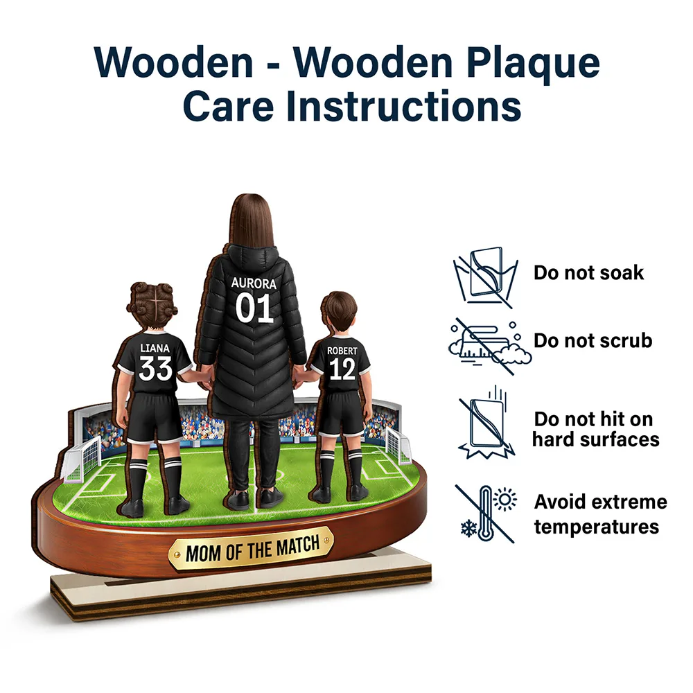 Sport Mom,Sport Dad,Gift For Mother,Gift For Father,Happy - Mom Mum Of The Match - Personalized Custom Shaped Wooden Plaque