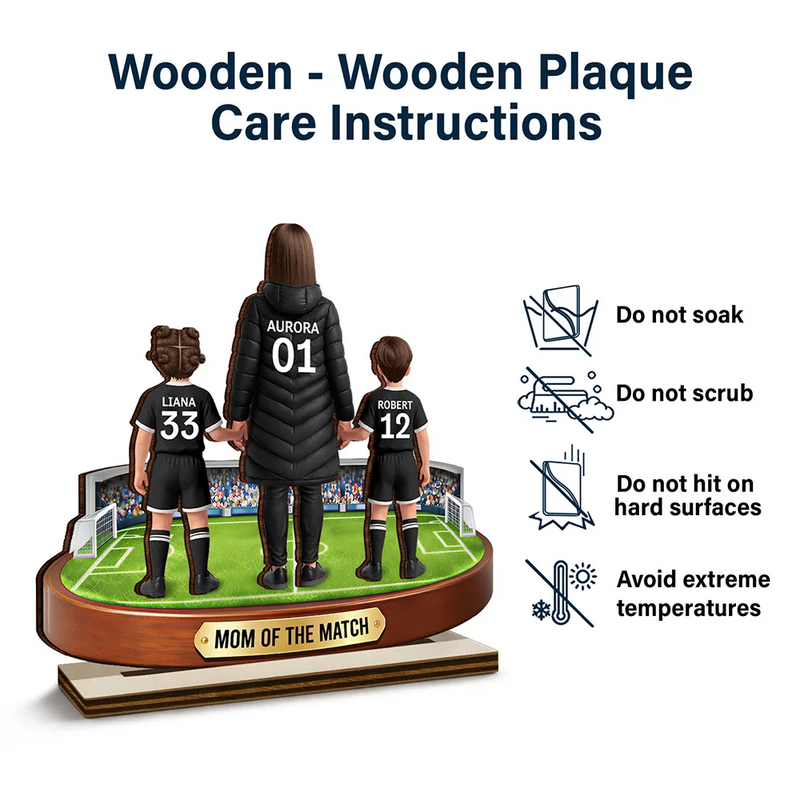 Sport Mom,Sport Dad,Gift For Mother,Gift For Father,Happy - Mom Mum Of The Match - Personalized Custom Shaped Wooden Plaque