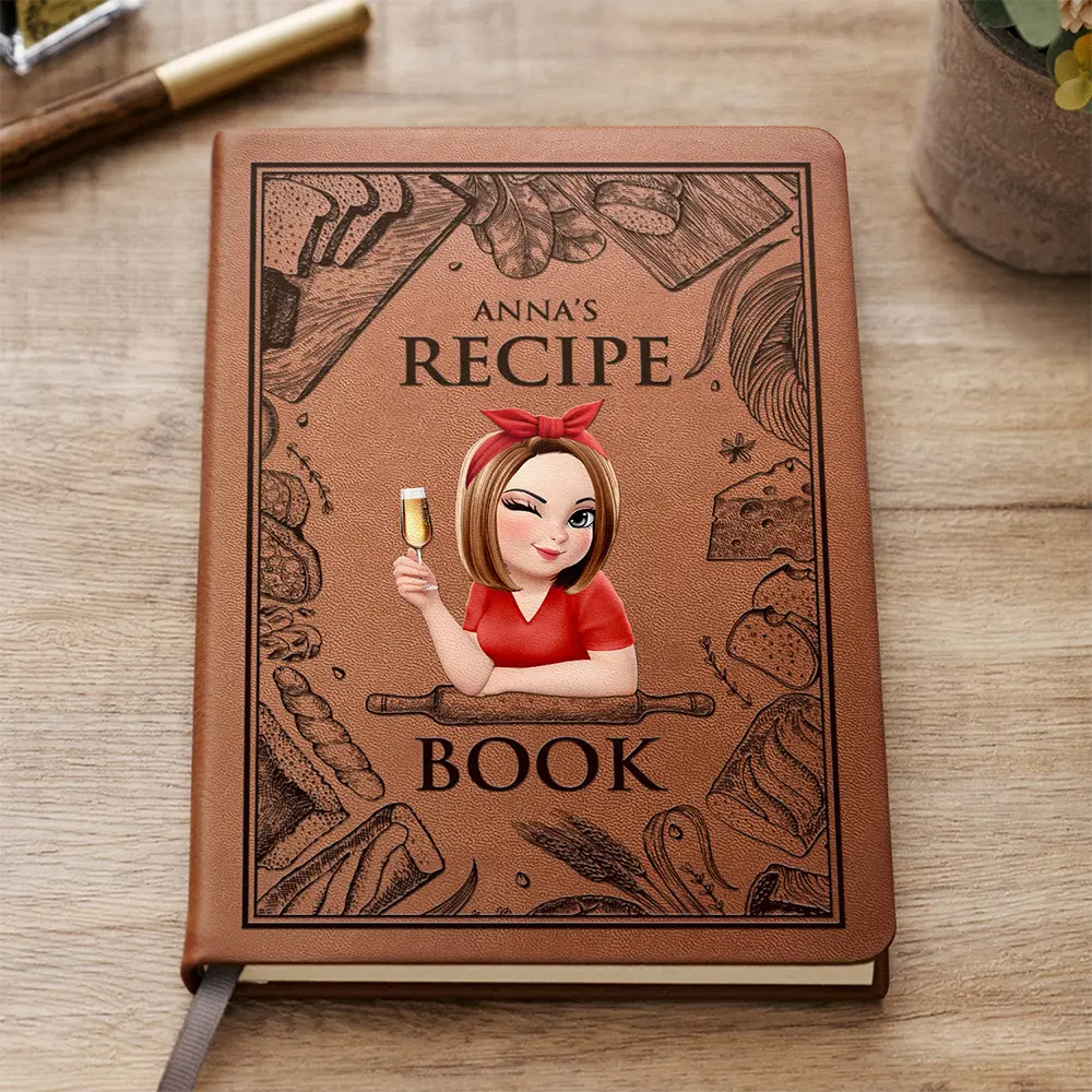 Gift For Mother, Cooking, Happy - Mom Recipe Book - Personalized Leather Journal