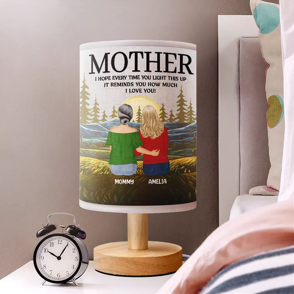 Love,Gift For Mother,Gift For Wife,Gift For Women,Mom - Daughters (Adult),Mom - Children - Mom We Hope Every Time You Light This Up - Personalized Fabric Lamp