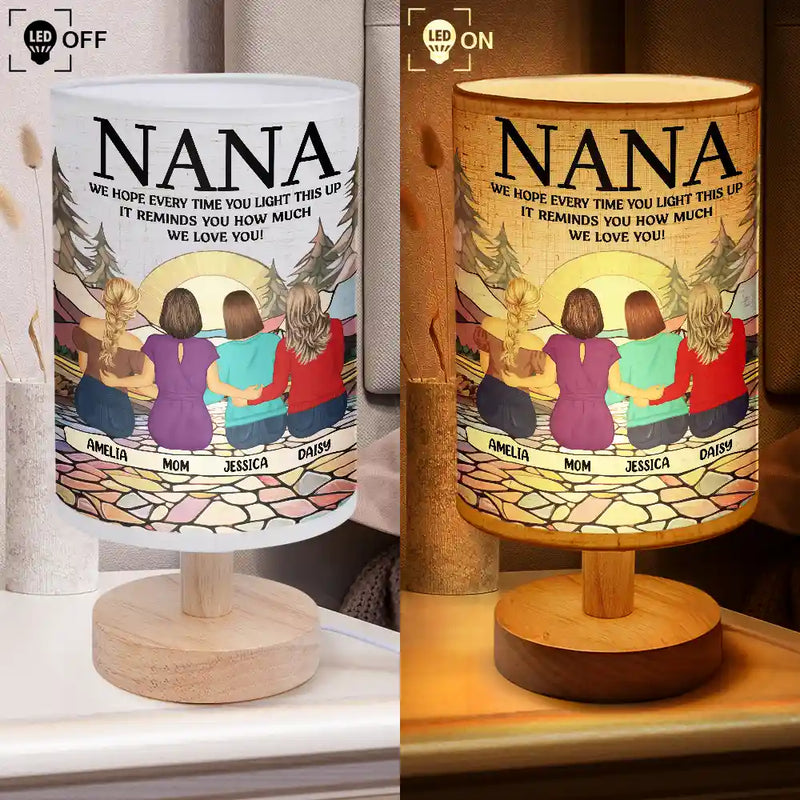 Love,Gift For Mother,Gift For Wife,Gift For Women,Mom - Daughters (Adult),Mom - Children - Mom We Hope Every Time You Light This Up - Personalized Fabric Lamp