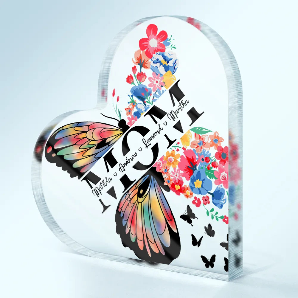 Love, Gift For Mother - Mom We Love You - Personalized Heart Shaped Acrylic Plaque