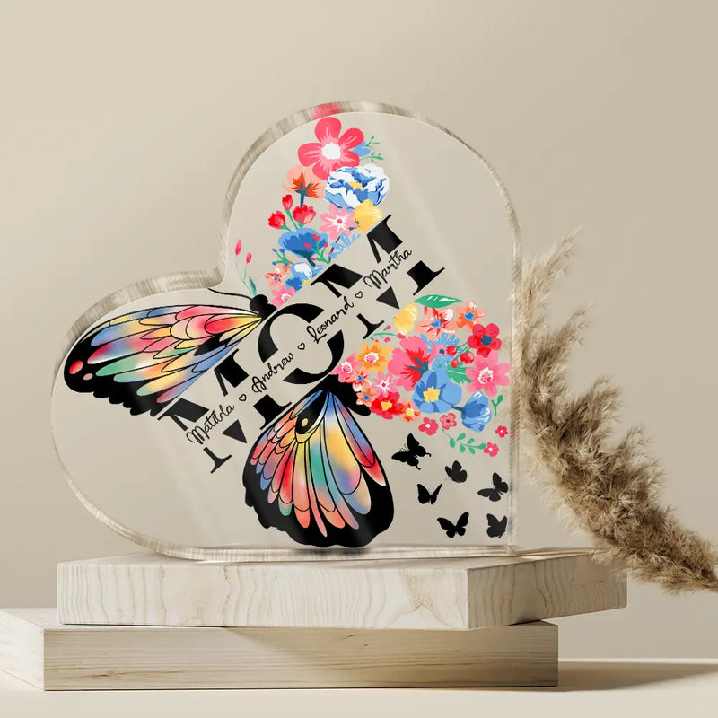 Love, Gift For Mother - Mom We Love You - Personalized Heart Shaped Acrylic Plaque