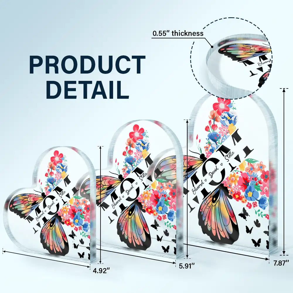 Love, Gift For Mother - Mom We Love You - Personalized Heart Shaped Acrylic Plaque