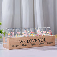 Gift For Mother, Mom - Children, Happy - Mom We Love You Birth Month Flower - Personalized Custom Shaped LED Light