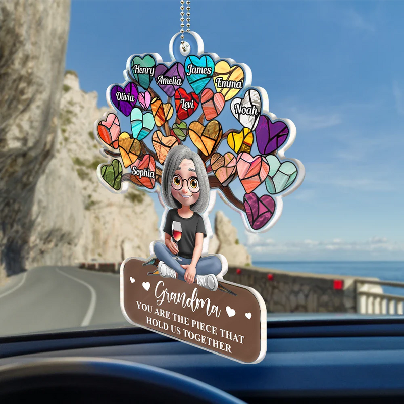 Gift For Mother,Mom,Children - Mom You Are The Piece That Holds Us Together - Personalized Acrylic Car Hanger
