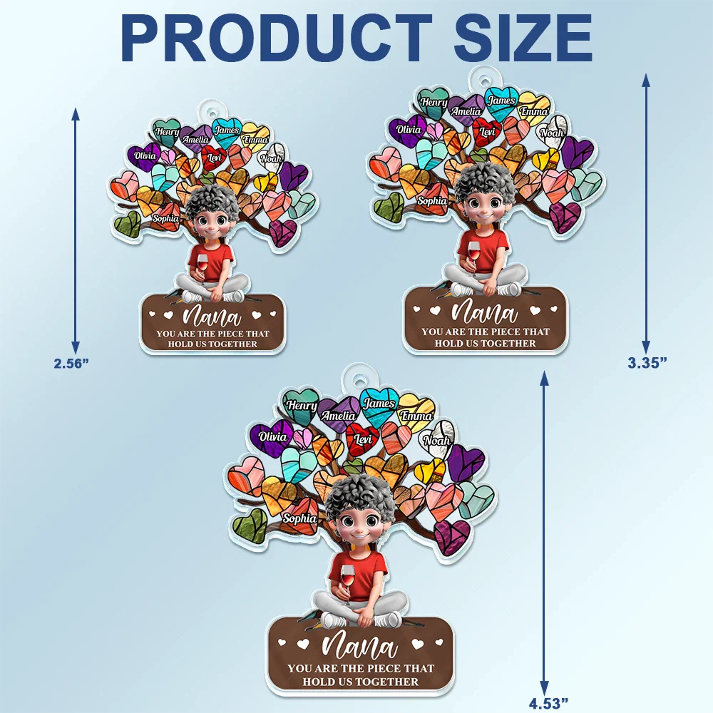 Gift For Mother,Mom,Children - Mom You Are The Piece That Holds Us Together - Personalized Acrylic Car Hanger
