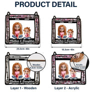 Gift For Mother, Mom - Children, Happy - Mom & Children Sitting Window 3D Effect - Personalized Window Hanging Suncatcher Ornament