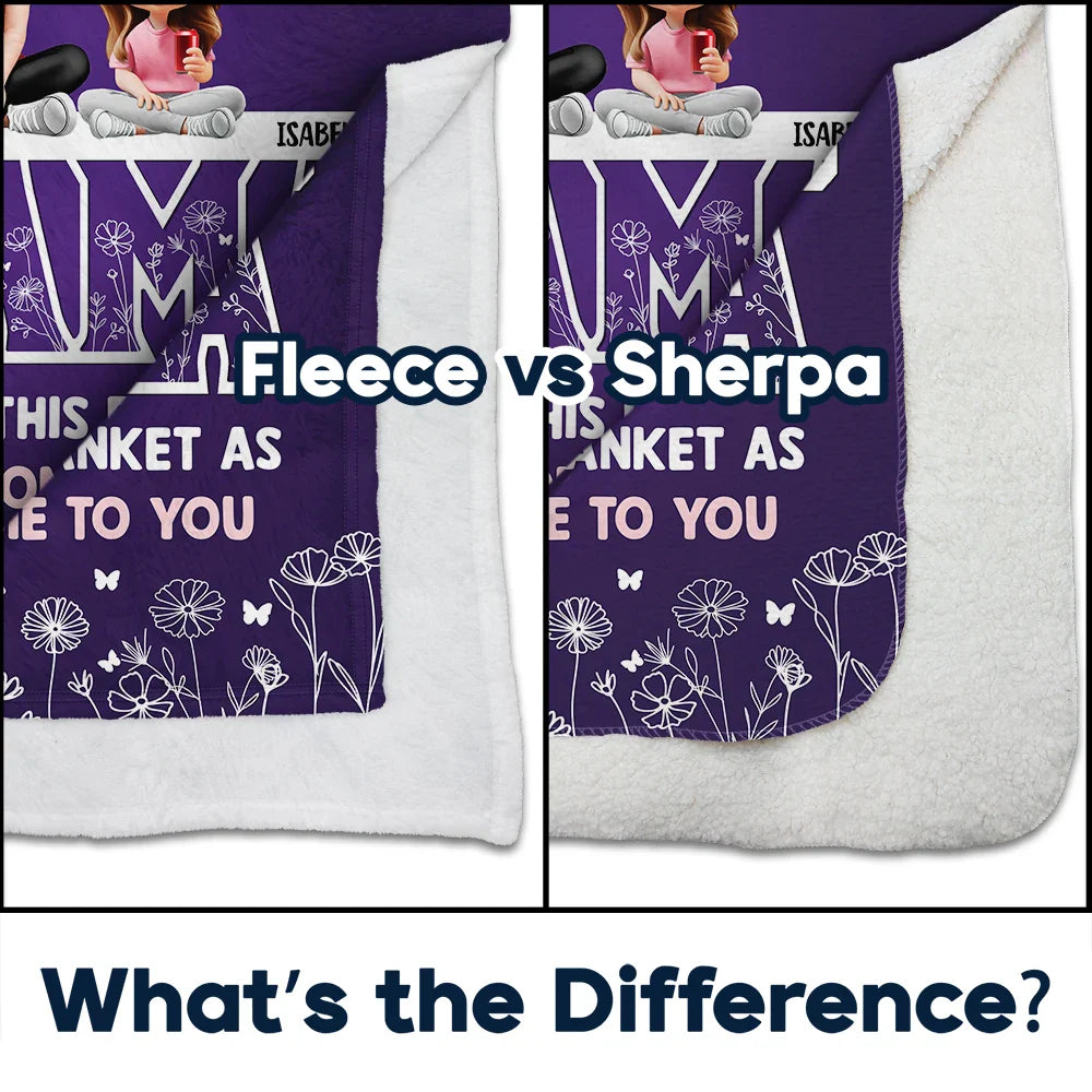 Gift For Mother, Mom - Children, Happy - Mom & Children Think Of This Blanket As A Hug - Personalized Fleece Blanket, Sherpa Blanket