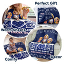 Gift For Mother, Mom - Children, Happy - Mom & Children Think Of This Blanket As A Hug - Personalized Fleece Blanket, Sherpa Blanket
