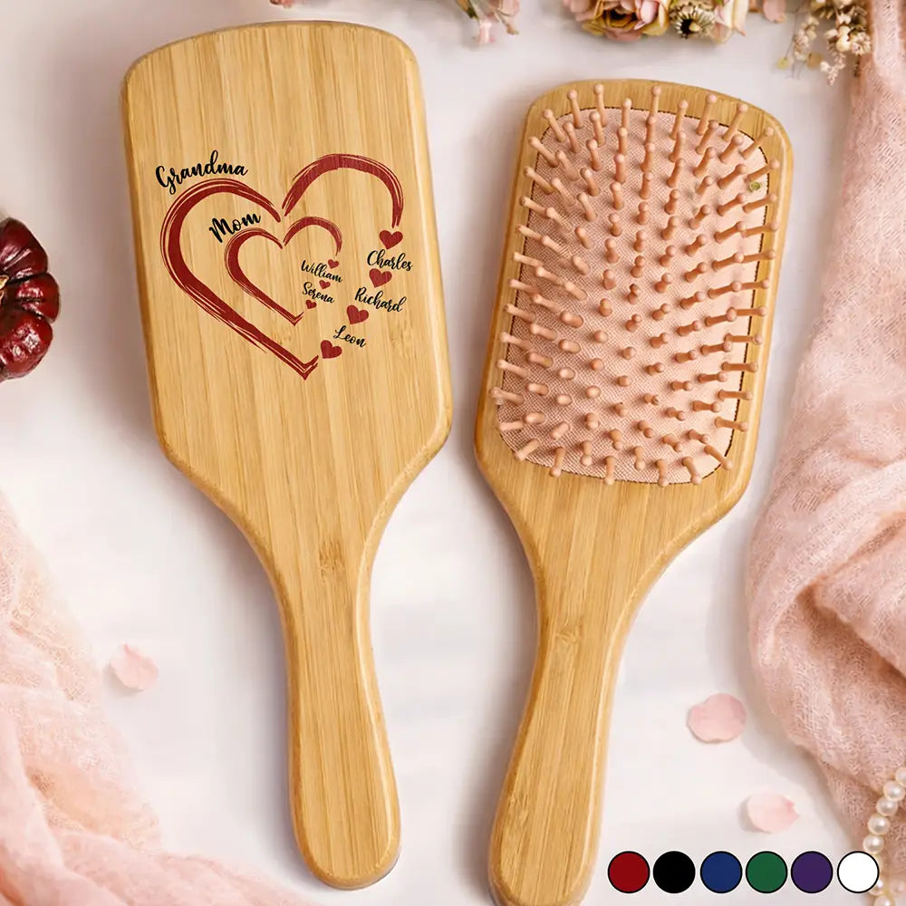 Mom's Grandma's Sweethearts - Personalized Wooden Hair Brush