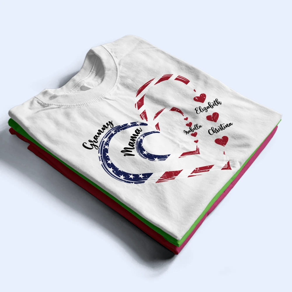 Gift For Mother, Gift For Grandma, Love, Gift For Wife, Independence Day - Mom's Grandma's Sweethearts Independence Day - Personalized T Shirt