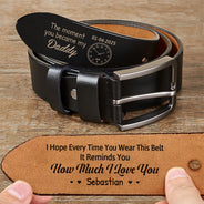 Gift For Husband,New Dad,Gift For Father - Moment You Became My Daddy - Personalized Engraved Leather Belt