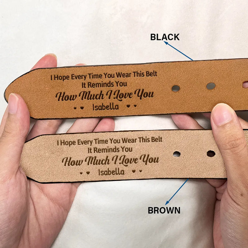 Gift For Husband,New Dad,Gift For Father - Moment You Became My Daddy - Personalized Engraved Leather Belt