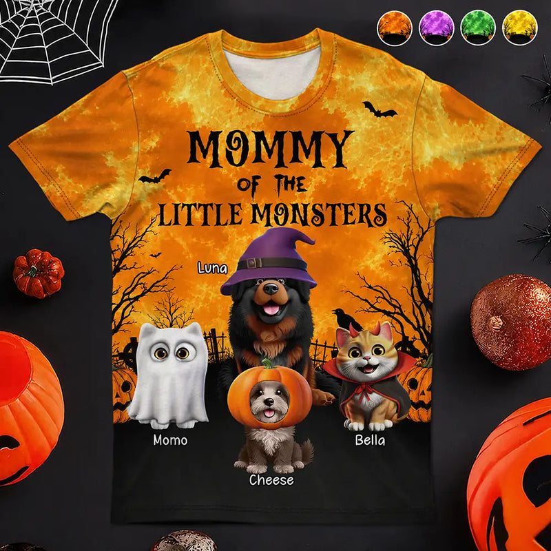 Playful,Halloween,Pet Lovers,Vector - Mommy Of Little Meowster - Personalized Full Print T Shirt