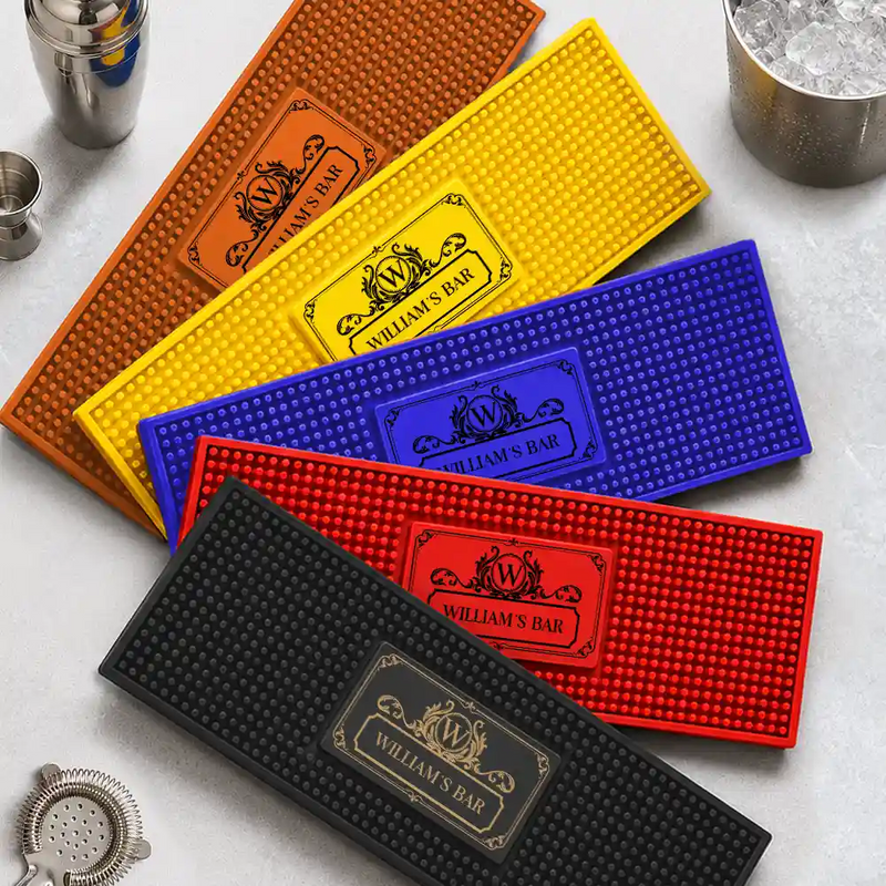 Monogram Vintage Monogram Initial Name - Personalized Bar Mat
