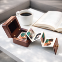 Gift For Couples, Gift For Husband, Gift For Wife, Gift For Boyfriend, Gift For Girlfriend, LGBT, Love, Wedding, Wedding Anniversary, Married - Monogram Couple's Names - Personalized Wooden Accordion Photo Box