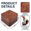 Gift For Couples, Gift For Husband, Gift For Wife, Gift For Boyfriend, Gift For Girlfriend, LGBT, Love, Wedding, Wedding Anniversary, Married - Monogram Couple's Names - Personalized Wooden Accordion Photo Box