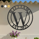 Happy,Family,Parents,Gift For Grandparents - Monogram Family Name - Personalized Cutout Metal Sign