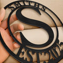 Happy,Family,Parents,Gift For Grandparents - Monogram Family Name - Personalized Cutout Metal Sign