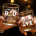 Gift For Husband, Gift For Yourself, Gift For Father, New Dad, New baby, Happy, Funny - Monogram First Time Dad Est - Personalized Whiskey Glass