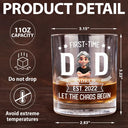 Gift For Husband, Gift For Yourself, Gift For Father, New Dad, New baby, Happy, Funny - Monogram First Time Dad Est - Personalized Whiskey Glass