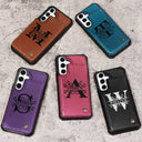 Monogram Initial - Personalized Leather Flip Wallet Phone Case
