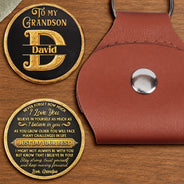 Grandpa - Grandkids,Gift For Grandkids,Inspirational,Gift For Grandpa,Monogram,Custom Text - Monogram Just Do Your Best Gift For Grandkids 3D Metallic Effect - Personalized Leather Pocket Hug