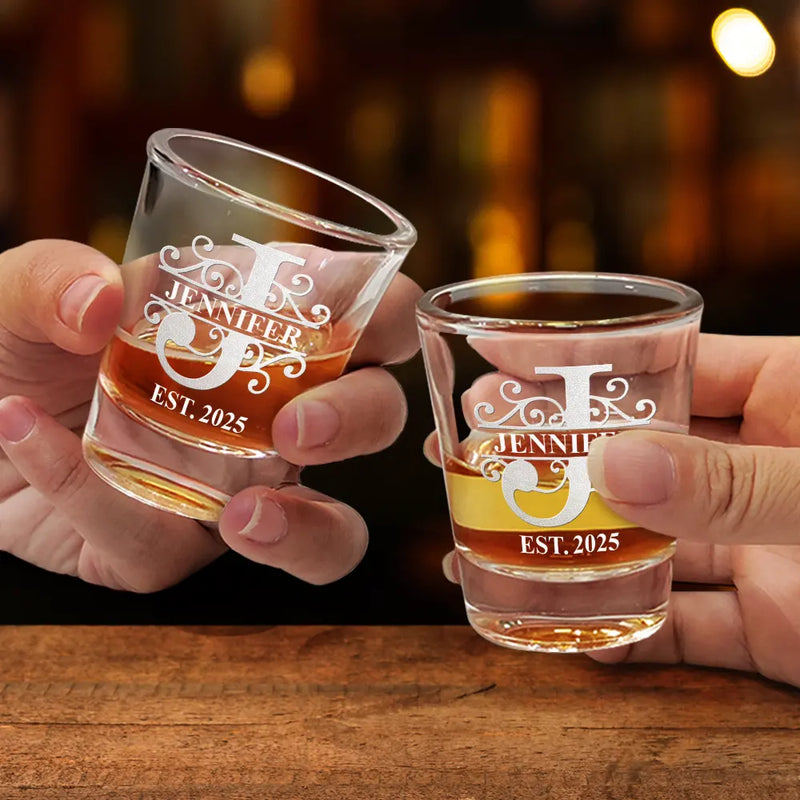 Gift For Men - Monogram Name - Personalized Shot Glass