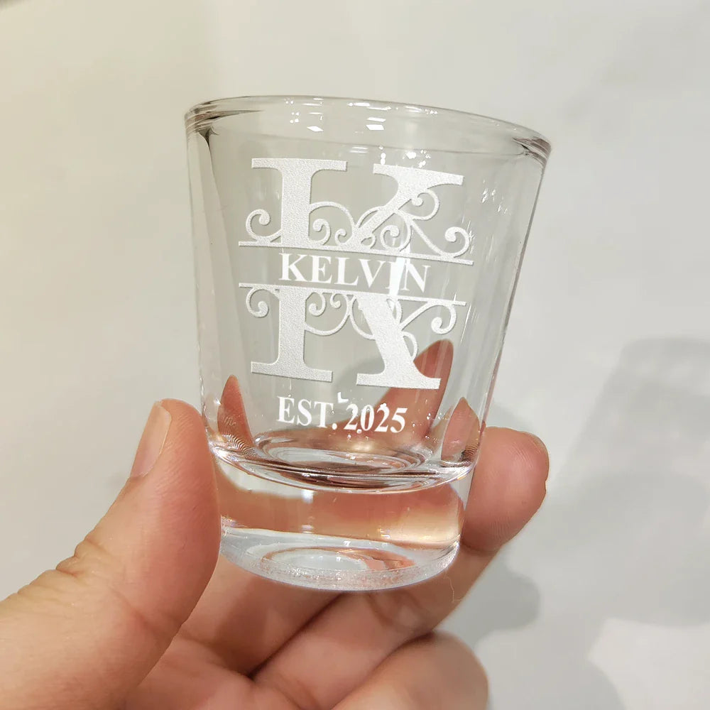 Gift For Men - Monogram Name - Personalized Shot Glass