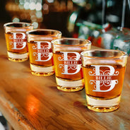 Gift For Men - Monogram Name - Personalized Shot Glass