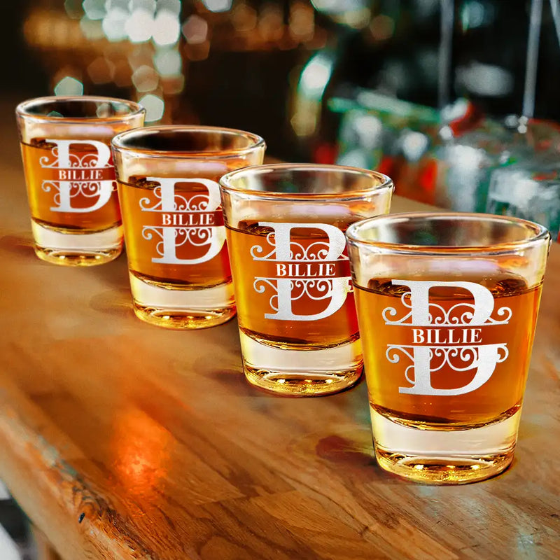 Gift For Men - Monogram Name - Personalized Shot Glass