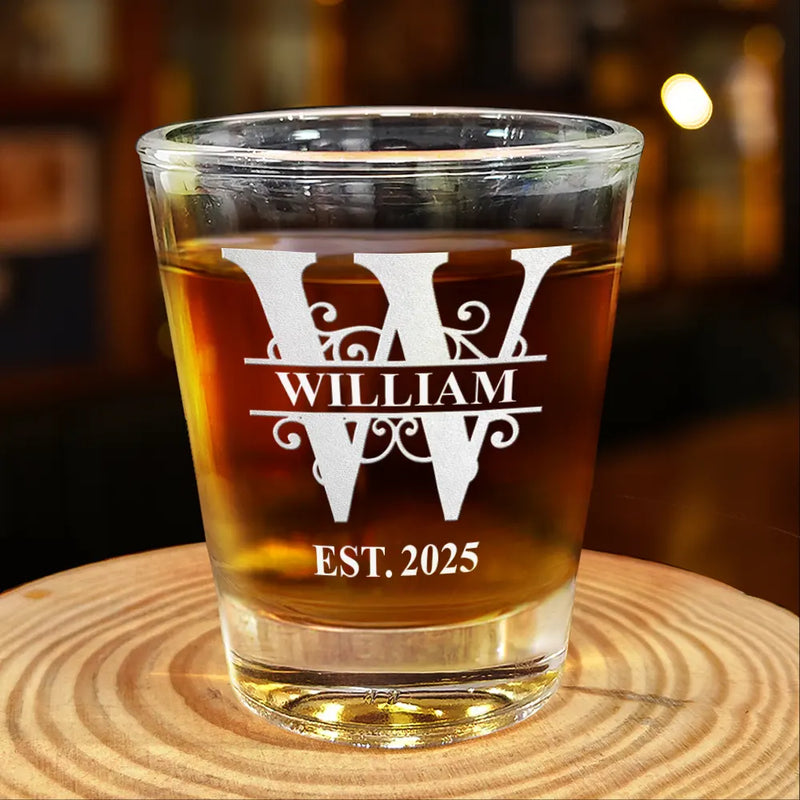 Gift For Men - Monogram Name - Personalized Shot Glass