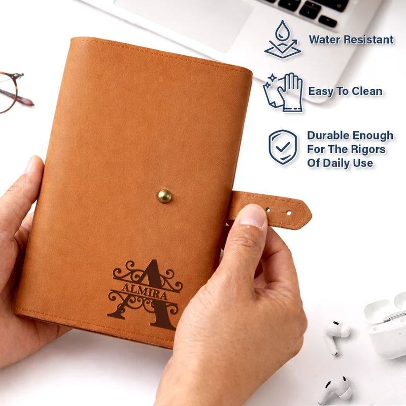 Gift For Women,Gift For Men,Gift For Yourself,Happy,Travel - Monogram Name Initial - Personalized Leather Cable Bag