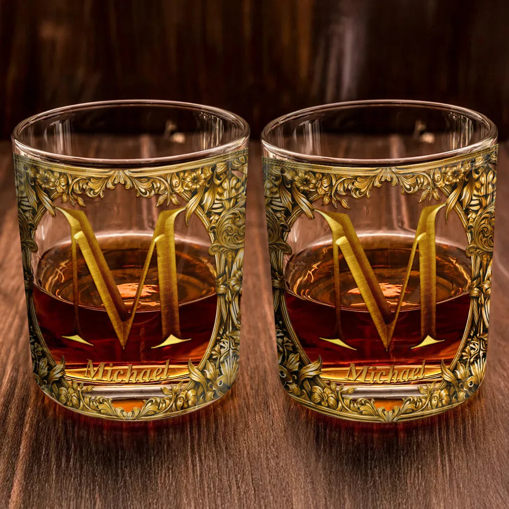 Gift For Yourself,Gift For Women,Happy - Monogram Old Fashioned Gift Whiskey Spirit - Personalized Whiskey Glass