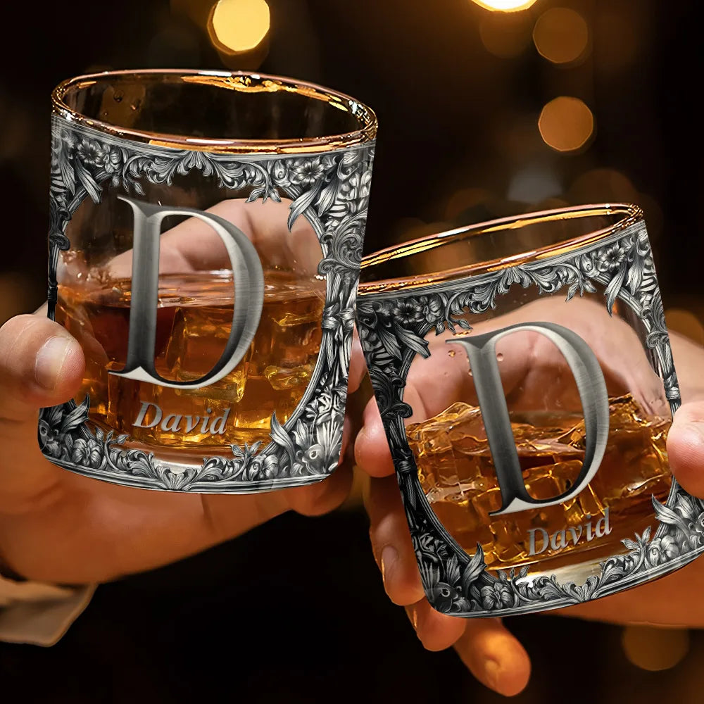 Gift For Yourself,Gift For Women,Happy - Monogram Old Fashioned Gift Whiskey Spirit - Personalized Whiskey Glass