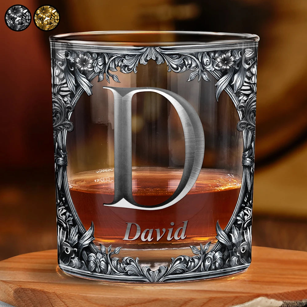 Gift For Yourself,Gift For Women,Happy - Monogram Old Fashioned Gift Whiskey Spirit - Personalized Whiskey Glass