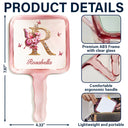 Gift For Yourself,Gift For Women,Happy,Gift For Daughter,Gift For Bestie,Gift For Sisters - Monogrammed Alphabet Butterfly - Personalized Handheld Mirror