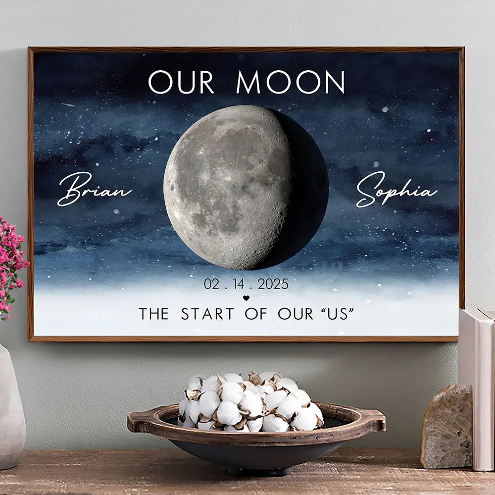 Moon Phase Our Moon The Start Of Our Us Anniversary Gift - Personalized Poster