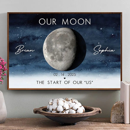 Moon Phase Our Moon The Start Of Our Us Anniversary Gift - Personalized Poster